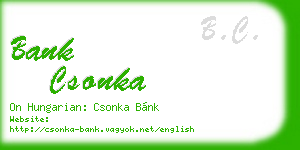 bank csonka business card